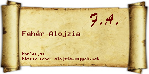 Fehér Alojzia névjegykártya